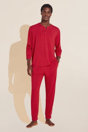 Red Men Eberjey Henry TENCEL™ Modal Long PJ Set Pajamas | WWR5675QB