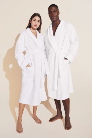 White Men Eberjey Terry Gender Neutral Robe | XUG9848QX