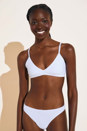 White Women Eberjey Pima Stretch Cotton Bralettes | VZX2428UC