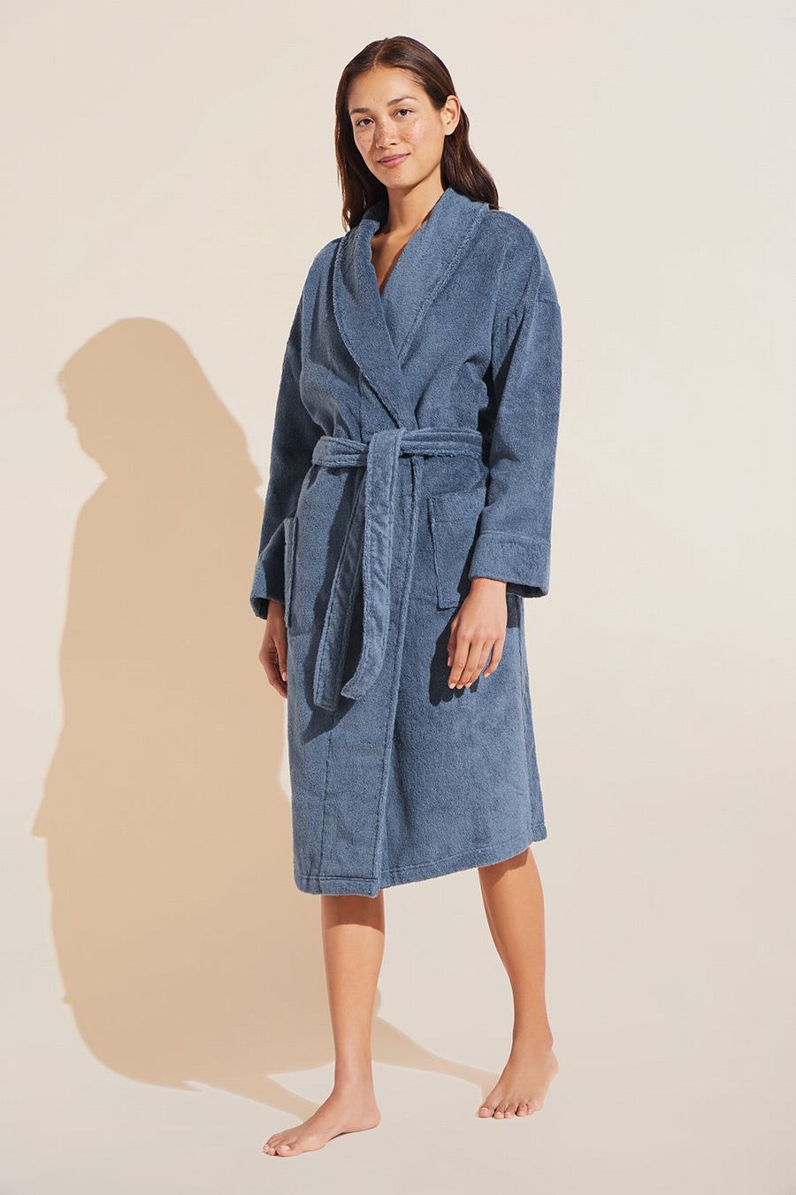 Blue Men Eberjey Terry Gender Neutral Robe | KWH5462SH