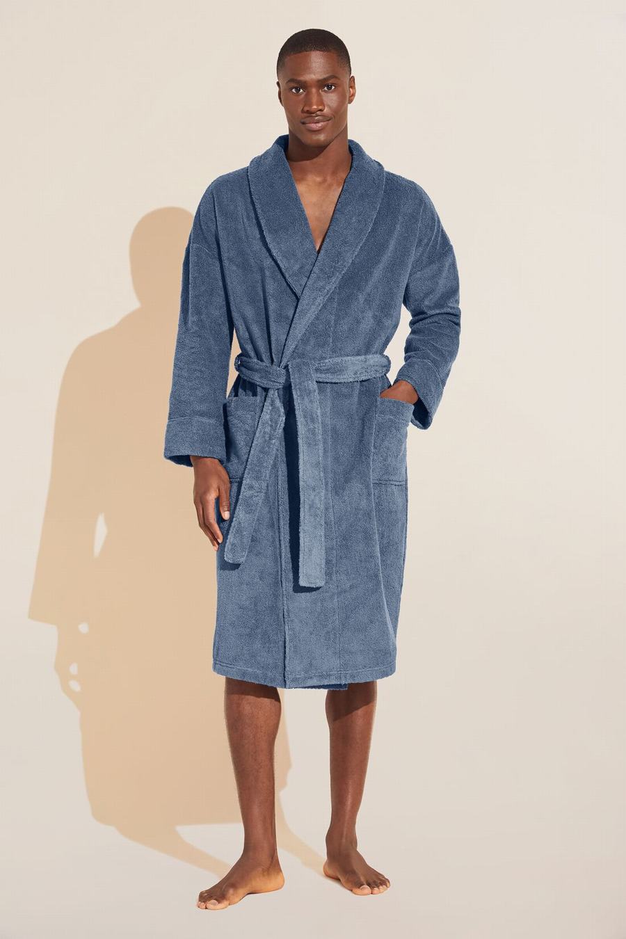 Blue Men Eberjey Terry Gender Neutral Robe | KWH5462SH