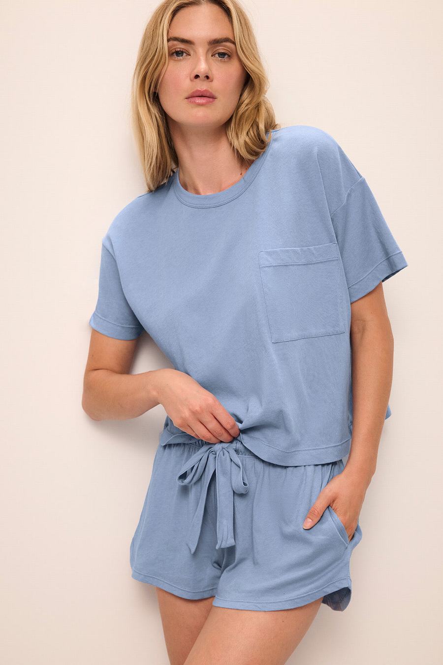 Blue Women Eberjey Aloe Cotton Short Sleeve T-Shirt | PDT5778UF