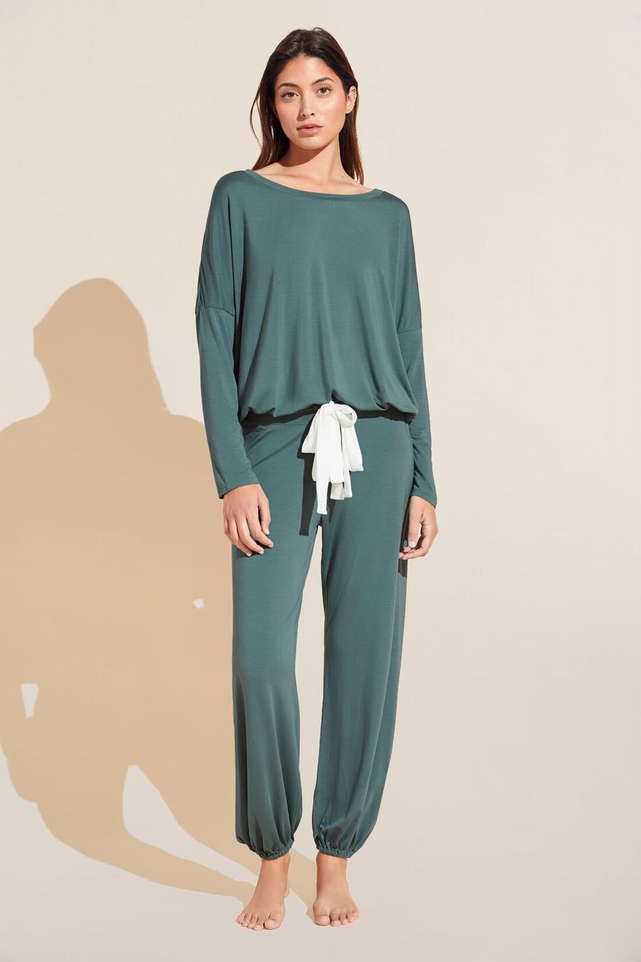 Dark Green Women Eberjey Gisele TENCEL™ Modal Slouchy Set Pajamas | OGD8093XY