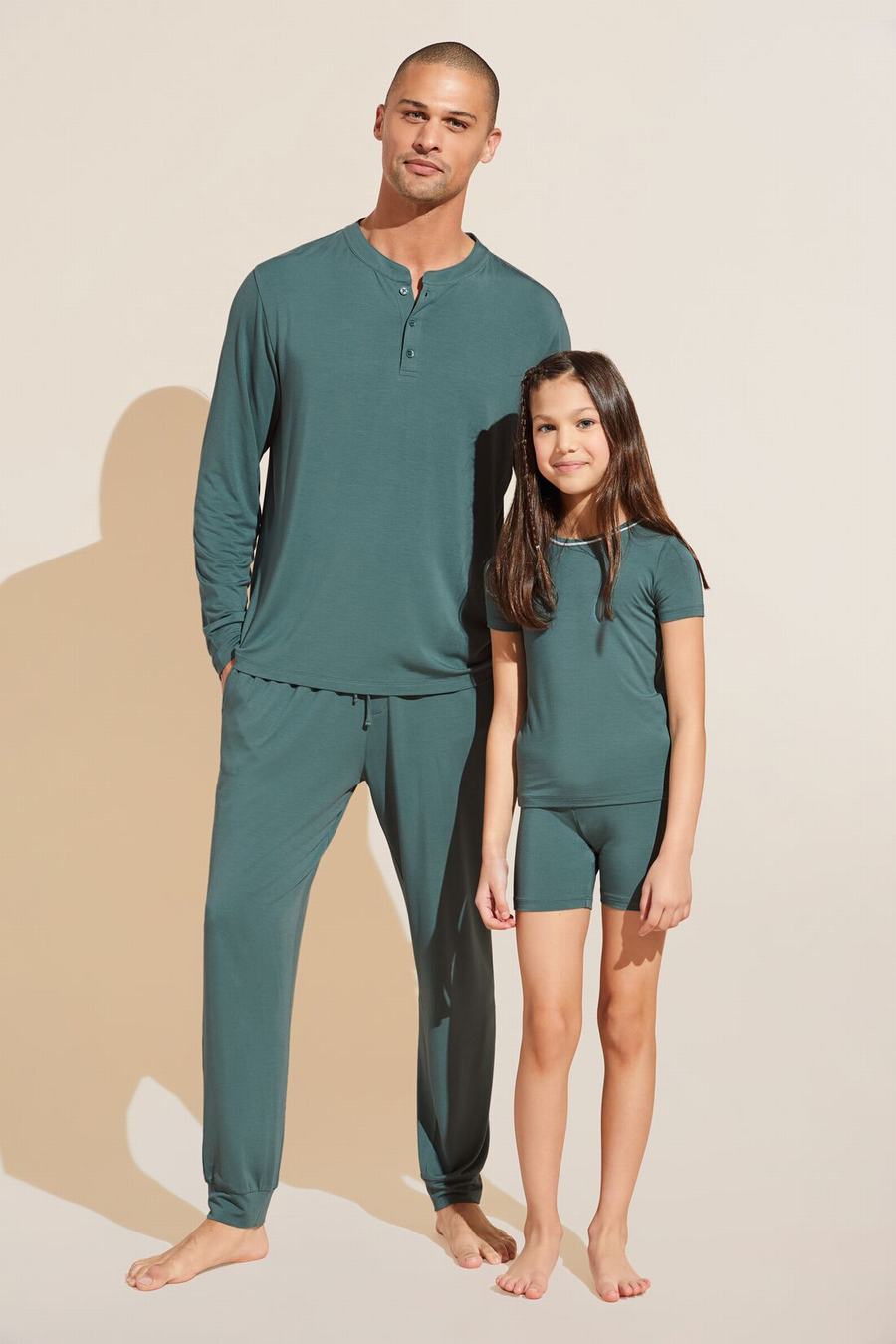 Green Men Eberjey Henry TENCEL™ Modal Long PJ Set Pajamas | SOB3857VK