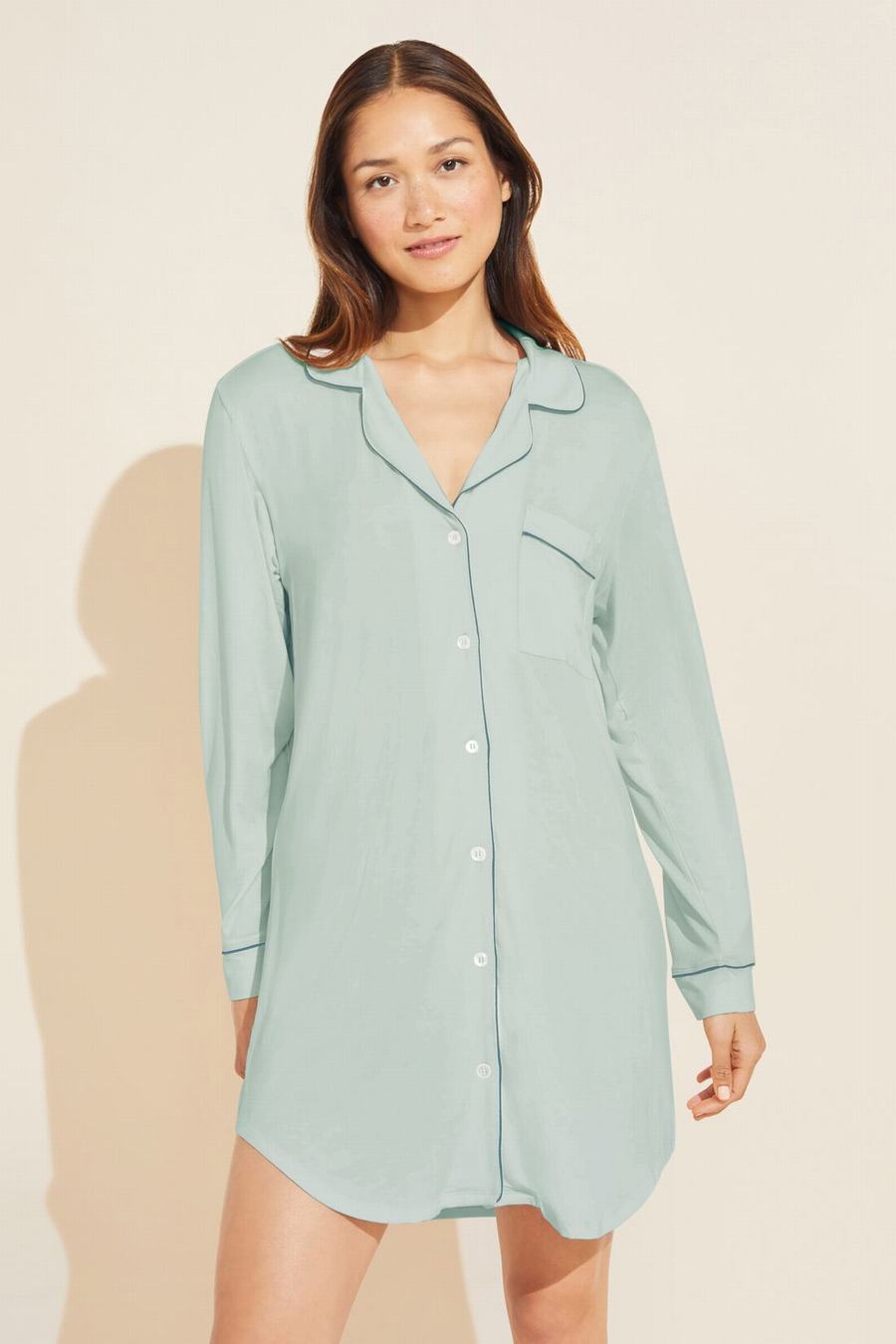 Green Women Eberjey Gisele TENCEL Modal Sleepshirt Pajamas | IAH2616SX