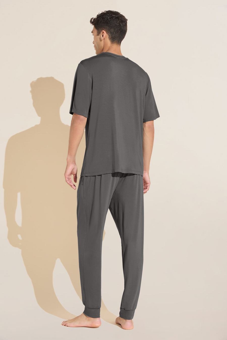 Grey Men Eberjey Henry TENCEL™ Modal Short Sleeve & Pant PJ Set Pajamas | ZOZ8545CV