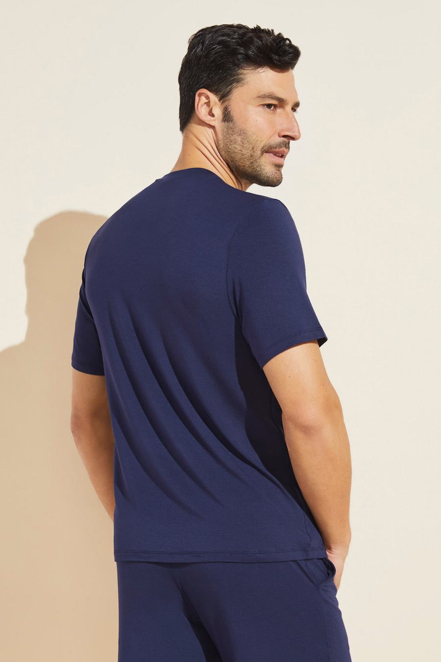 Navy Men Eberjey Henry TENCEL™ Modal Short Sleeve Tee T-Shirt | QDX955RU