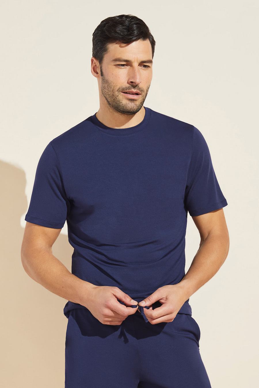 Navy Men Eberjey Henry TENCEL™ Modal Short Sleeve Tee T-Shirt | QDX955RU