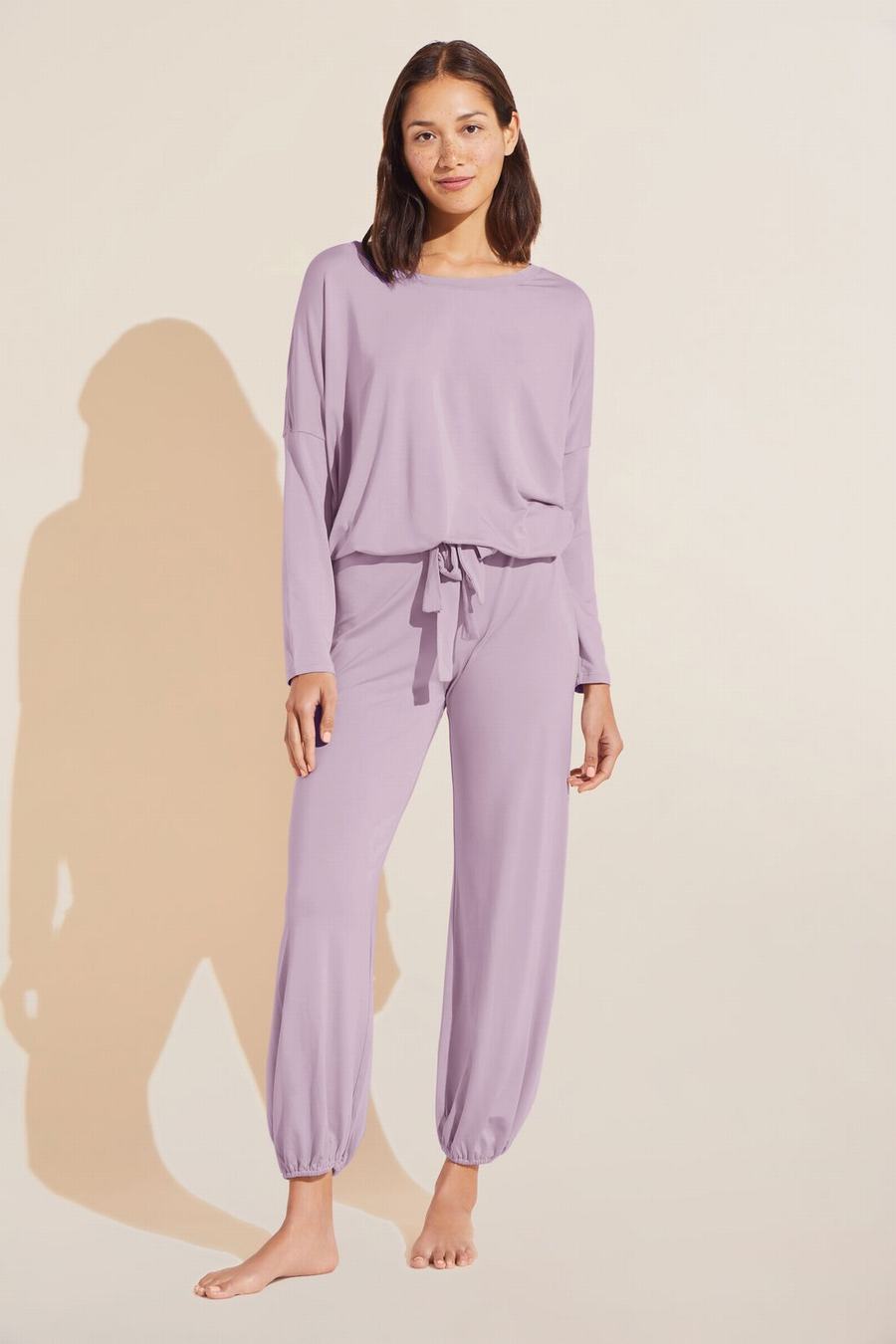 Purple White Women Eberjey Gisele TENCEL™ Modal Slouchy PJ Set Pajamas | MUW5287ZC