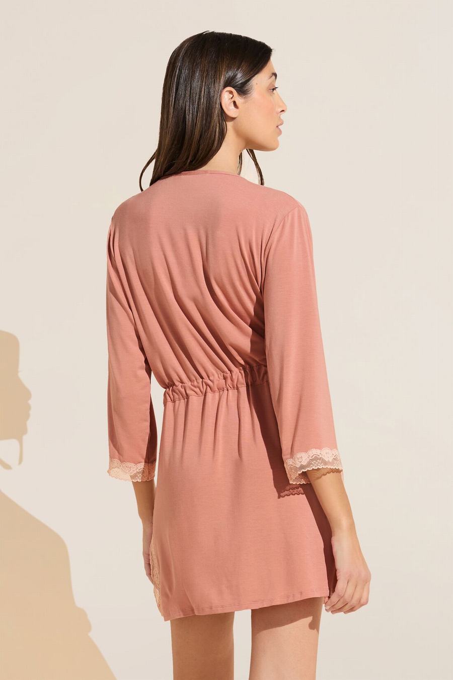 Rose Pink Women Eberjey Flora TENCEL™ Modal 3/4 Sleeve Robe | HJN7012WX