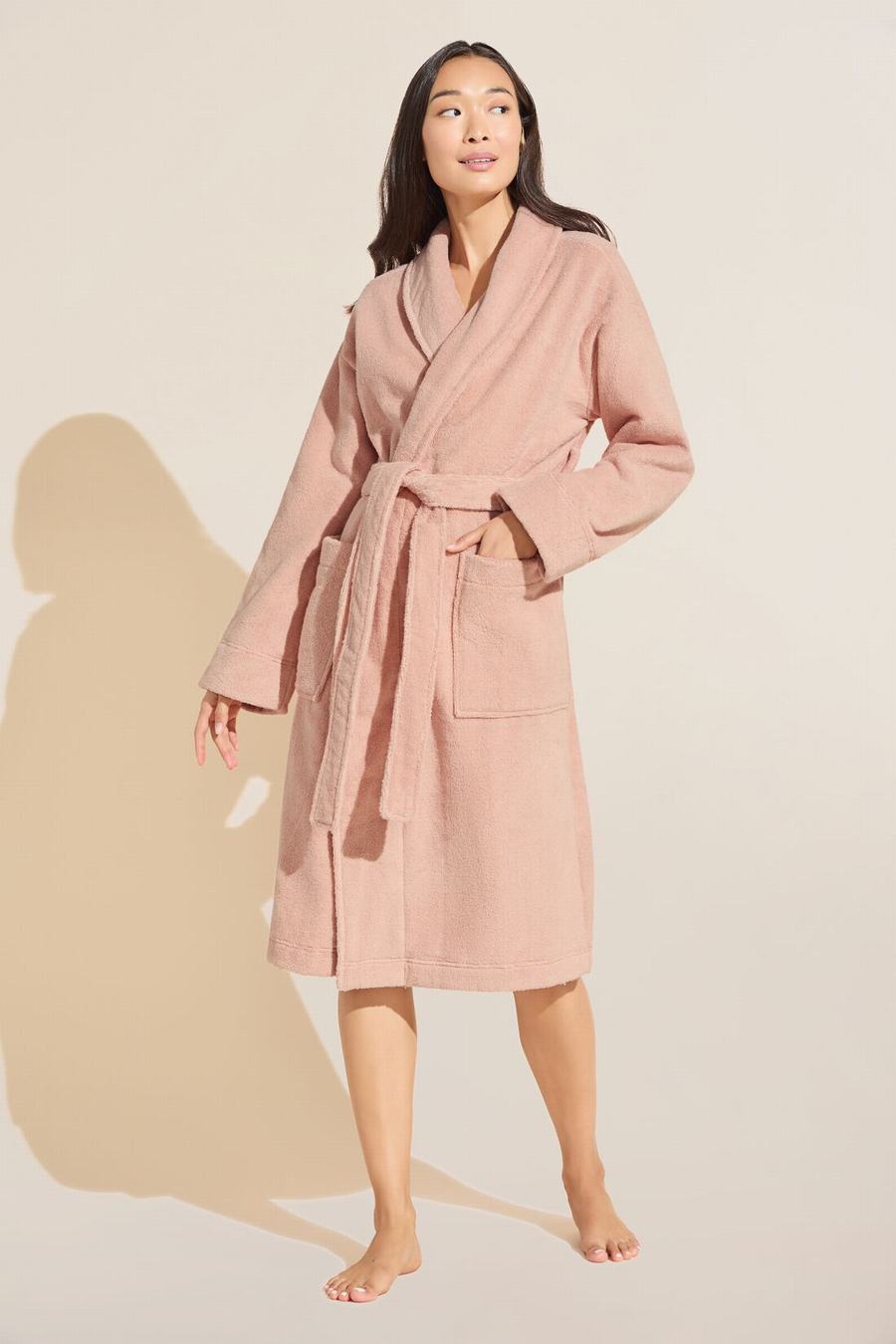 Rose Pink Women Eberjey Terry Gender Neutral Robe | UZA9062JB