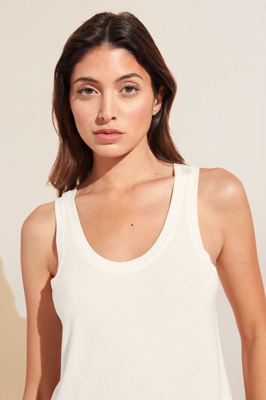 White Women Eberjey Gisele TENCEL™ Modal Everyday Tank Top | JPH3928SX