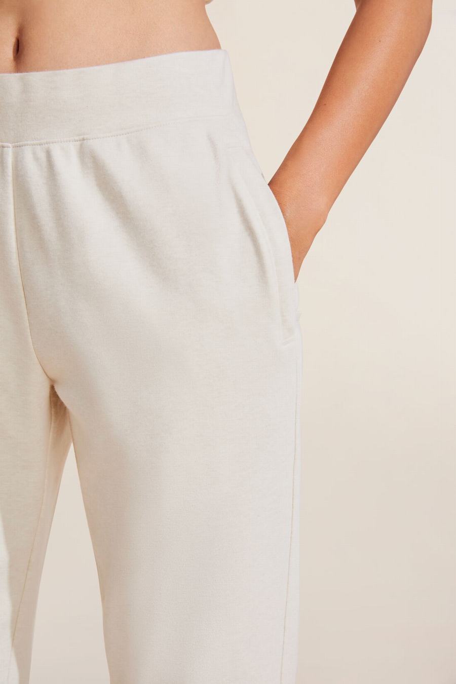 White Women Eberjey Luxe Sweats Jogger Sweatpants | LLE4963KS