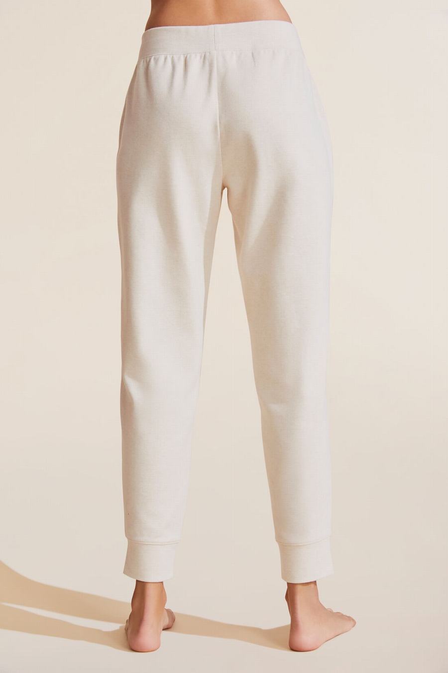 White Women Eberjey Luxe Sweats Jogger Sweatpants | LLE4963KS