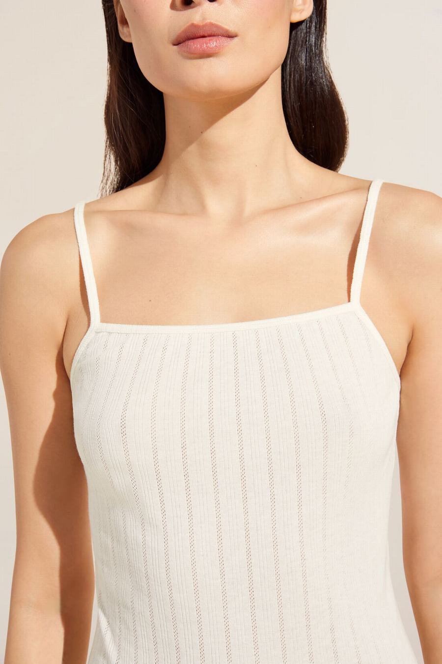 White Women Eberjey Pointelle Cami Tank Top | QAL4223SW